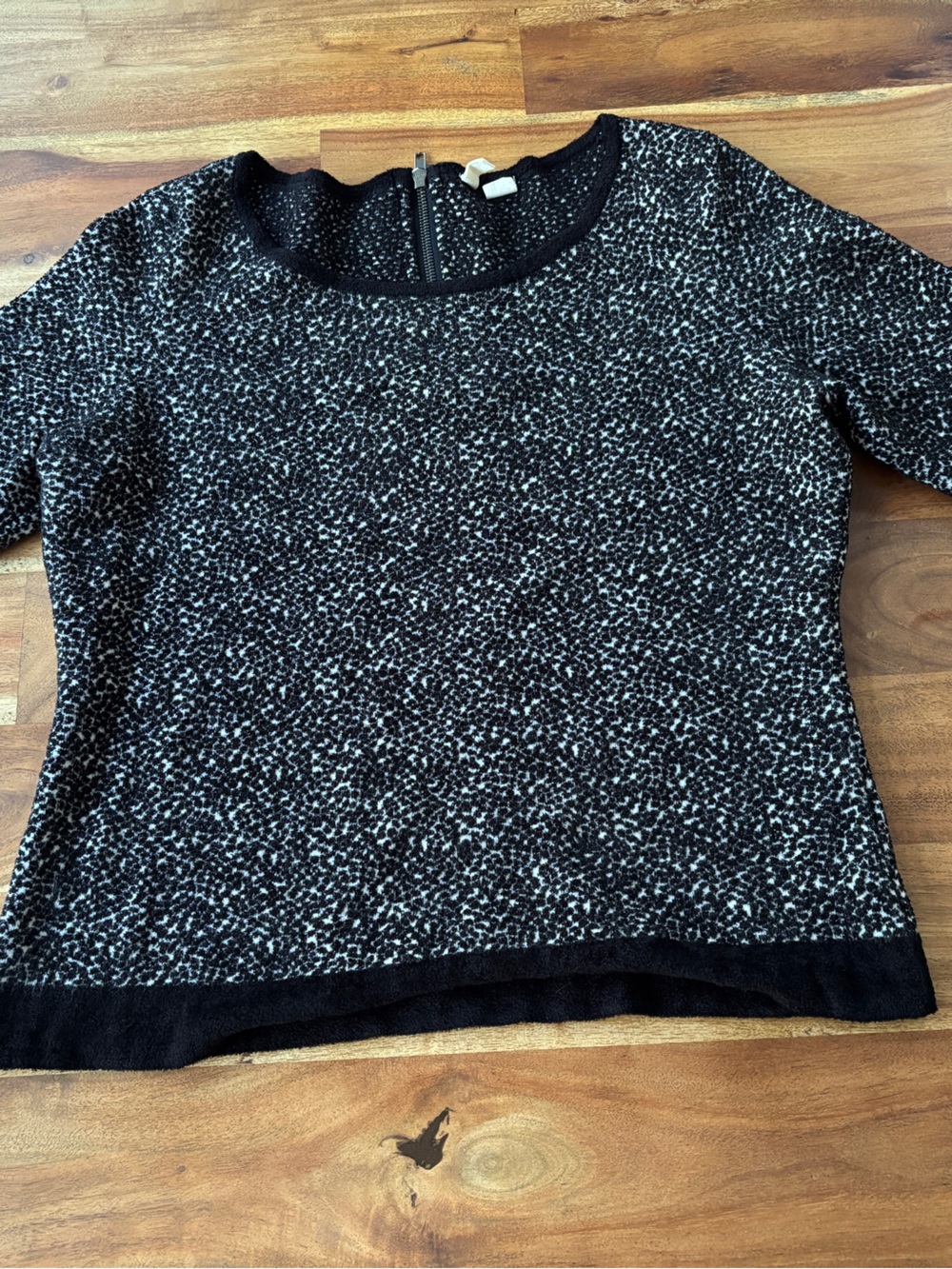 Anthropologie Moth Chenille Sweater Black White - Large